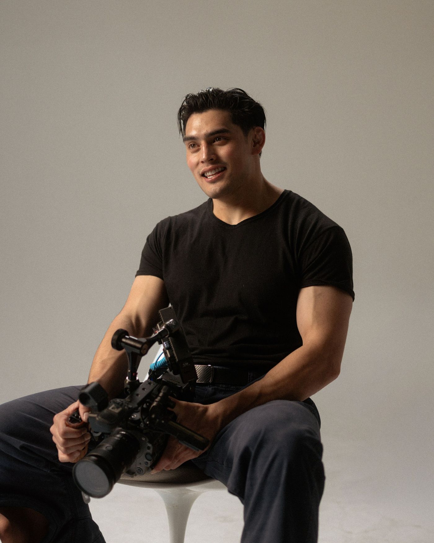 Jae Phan holding a cinema camera